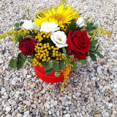 flower box slunečnice + růže